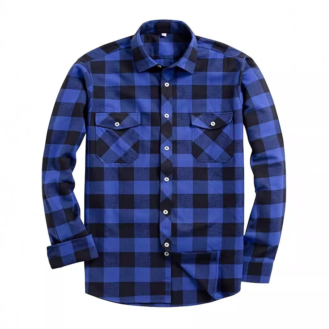 Mens Stylish Long-Sleeve Lapel Shirt