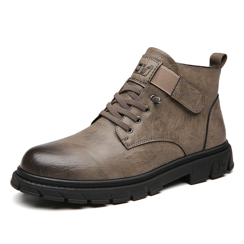 Mens Fleece-lined Insulated Non-slip High-top Cotton Shoes