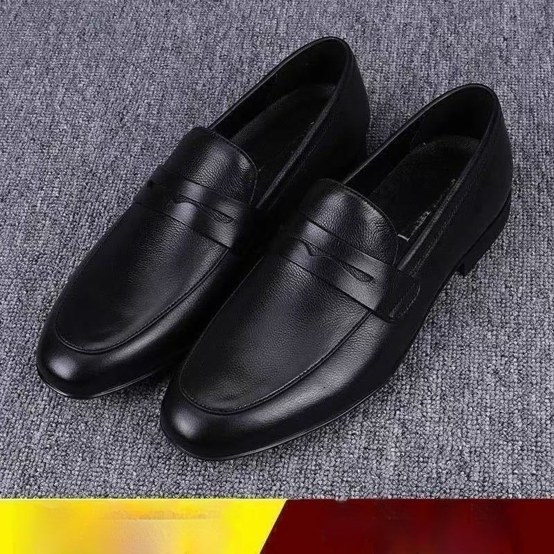 Mens Casual Breathable Leather Shoes With Soft Soles