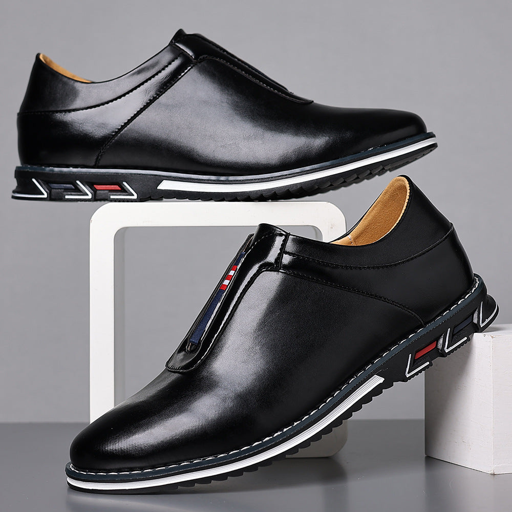 Mens Solid-color Casual Leather Shoes