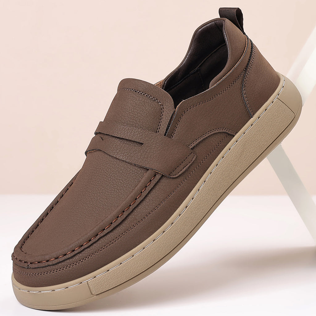 Mens Casual Slip-on Leather Shoes With Soft Soles