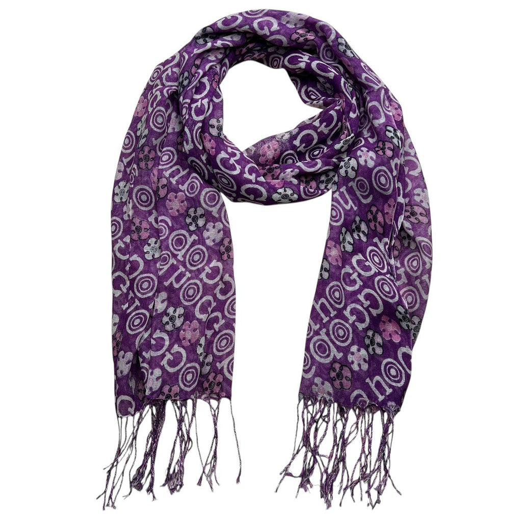 2pcs Purple Flowy Boho Viscose Watercolor Inspired On Airy Scarf,Luxe Look For Evening Wear,Scarf,vacation,daily Life,evening Party,Office Appropriate Subtlety For Women Men