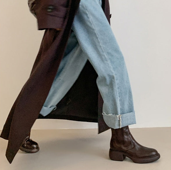 Womens British-style Dr Ankle Boots With Chunky Heels