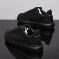 Mens Spring Leather White Shoes In Korean Style