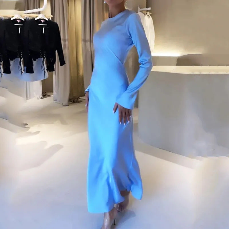 Casual Slim-fit Long Dress Perfect For Relaxed At-home Wear