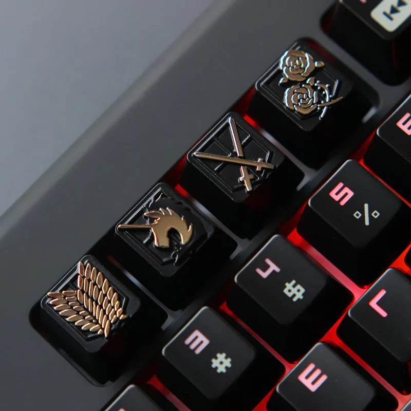 Embossed Zinc-Aluminum Alloy Metal Keycap Mechanical Keyboard Height