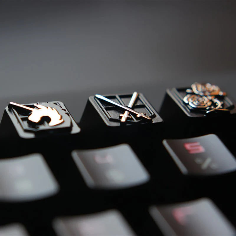 Embossed Zinc-Aluminum Alloy Metal Keycap Mechanical Keyboard Height