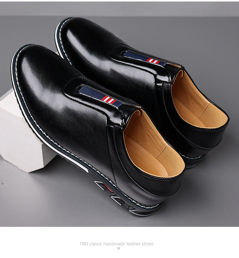 Mens Solid-color Casual Leather Shoes
