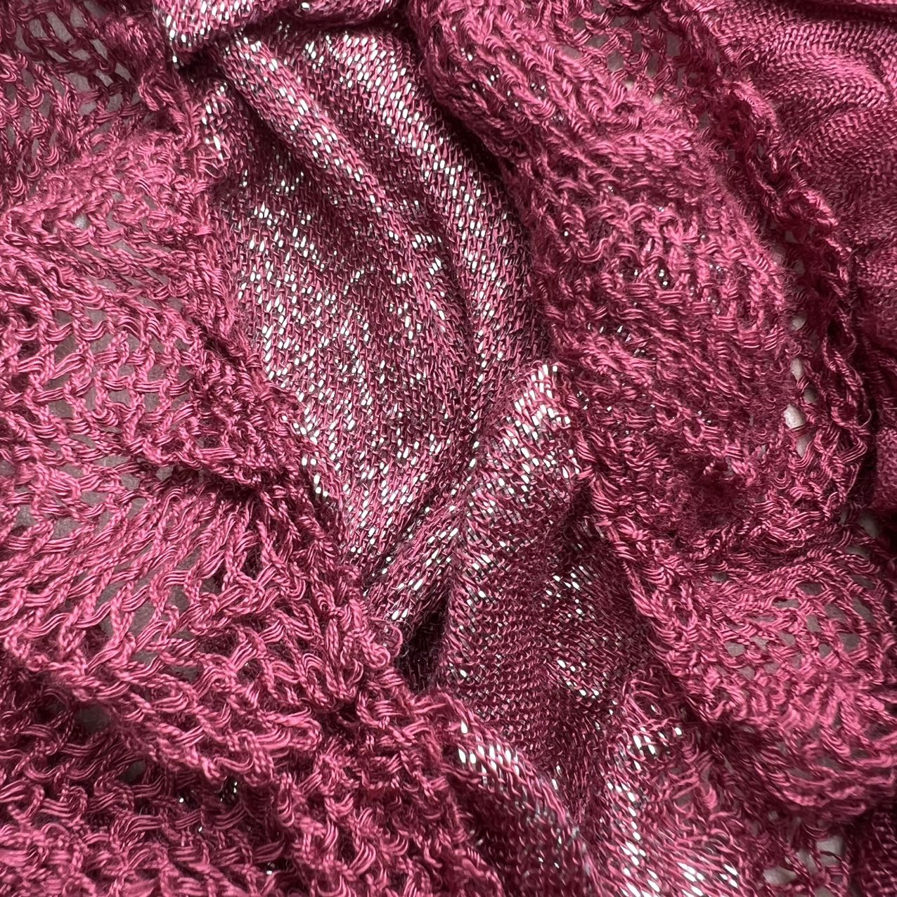 2pcs Extra Long Evening Glamour Piece Magenta Metallic Crinkle Scarf,Shimmer Textured Scarf ,Luxe Look For Evening Wear,Scarf,vacation,daily Life,evening Party,Office Appropriate Subtlety