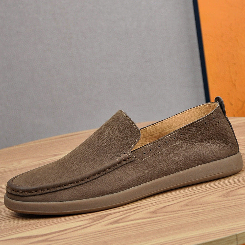 Mens Casual Breathable Soft Leather Shoes