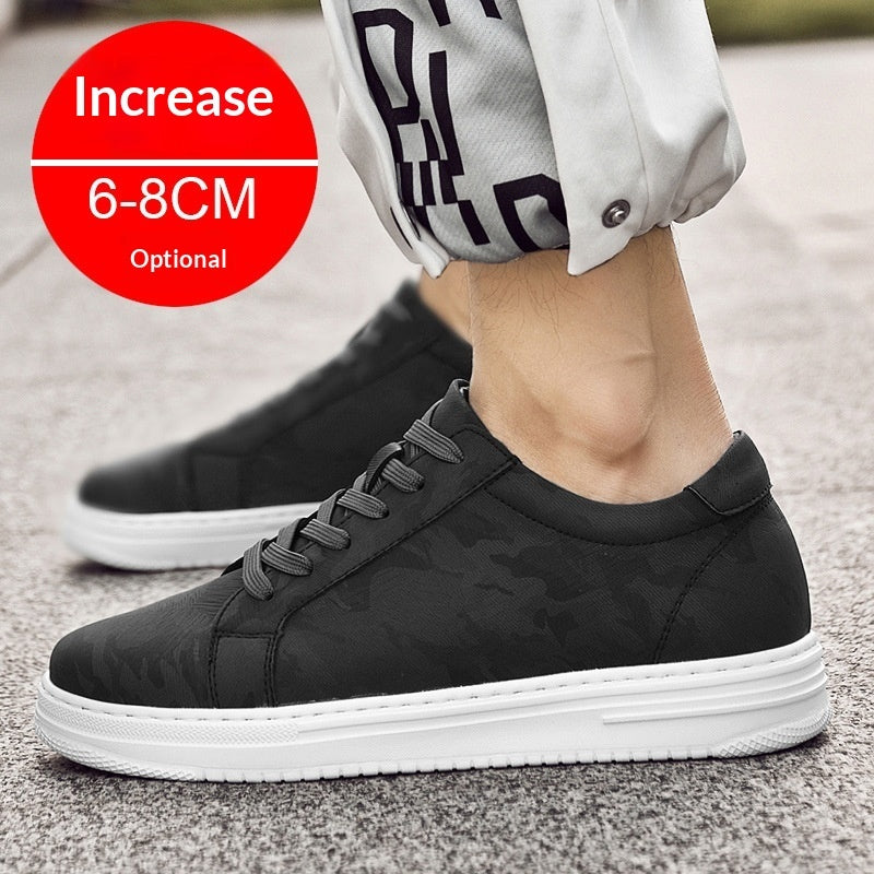 Mens Invisible Height Increasing Thick Soled Elevating Shoes Mens Casual White Trendy Athletic Sneakers