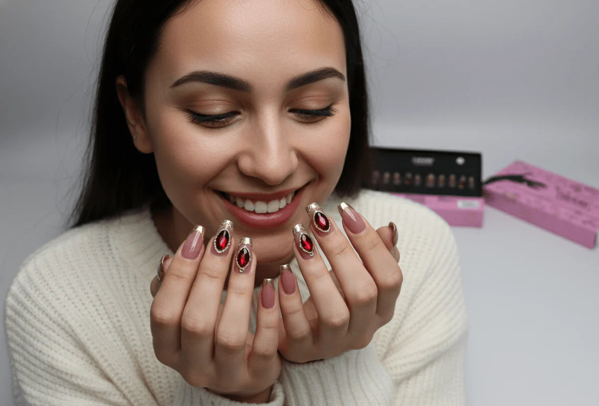 Febble - Burgundy Luxe Gem Nails (Original)