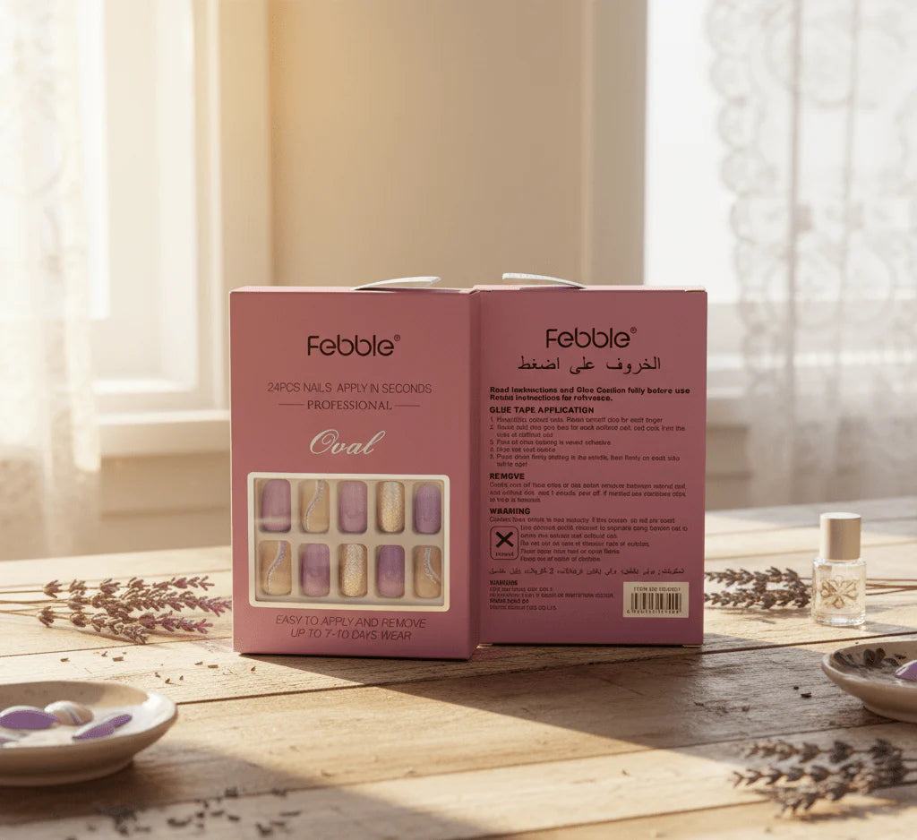 Febble - Lilac Purple Glitter Mix Press-On Nails (Original)