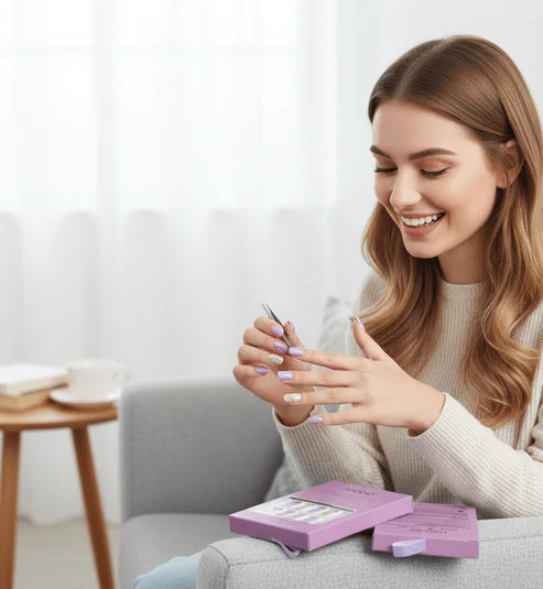 Febble - Lilac Purple Glitter Mix Press-On Nails (Original)