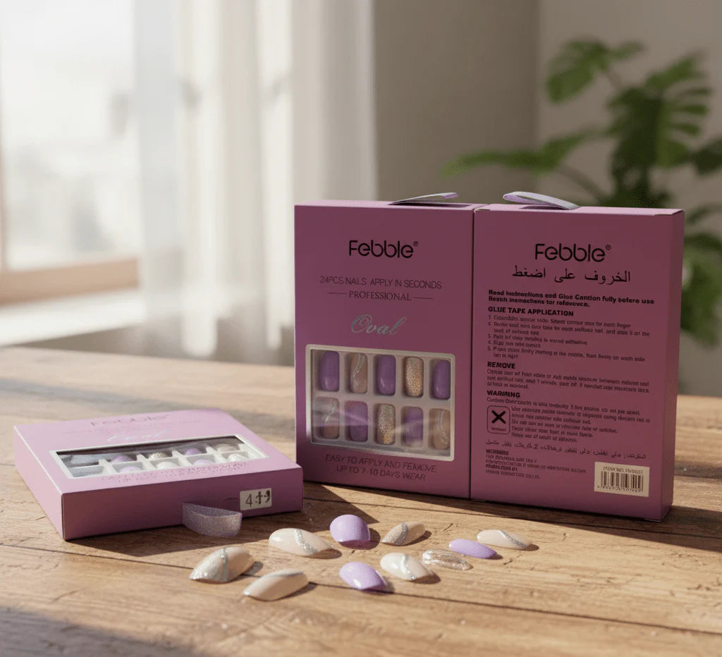 Febble - Lilac Purple Glitter Mix Press-On Nails (Original)