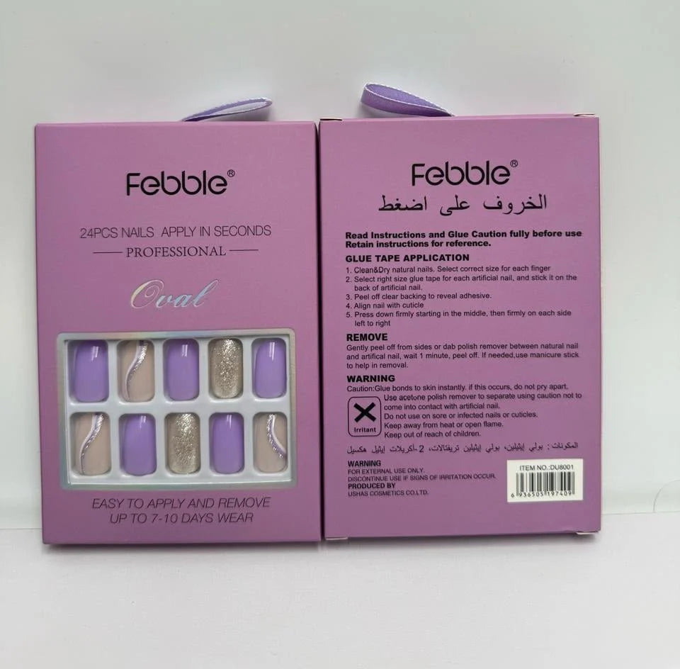 Febble - Lilac Purple Glitter Mix Press-On Nails (Original)