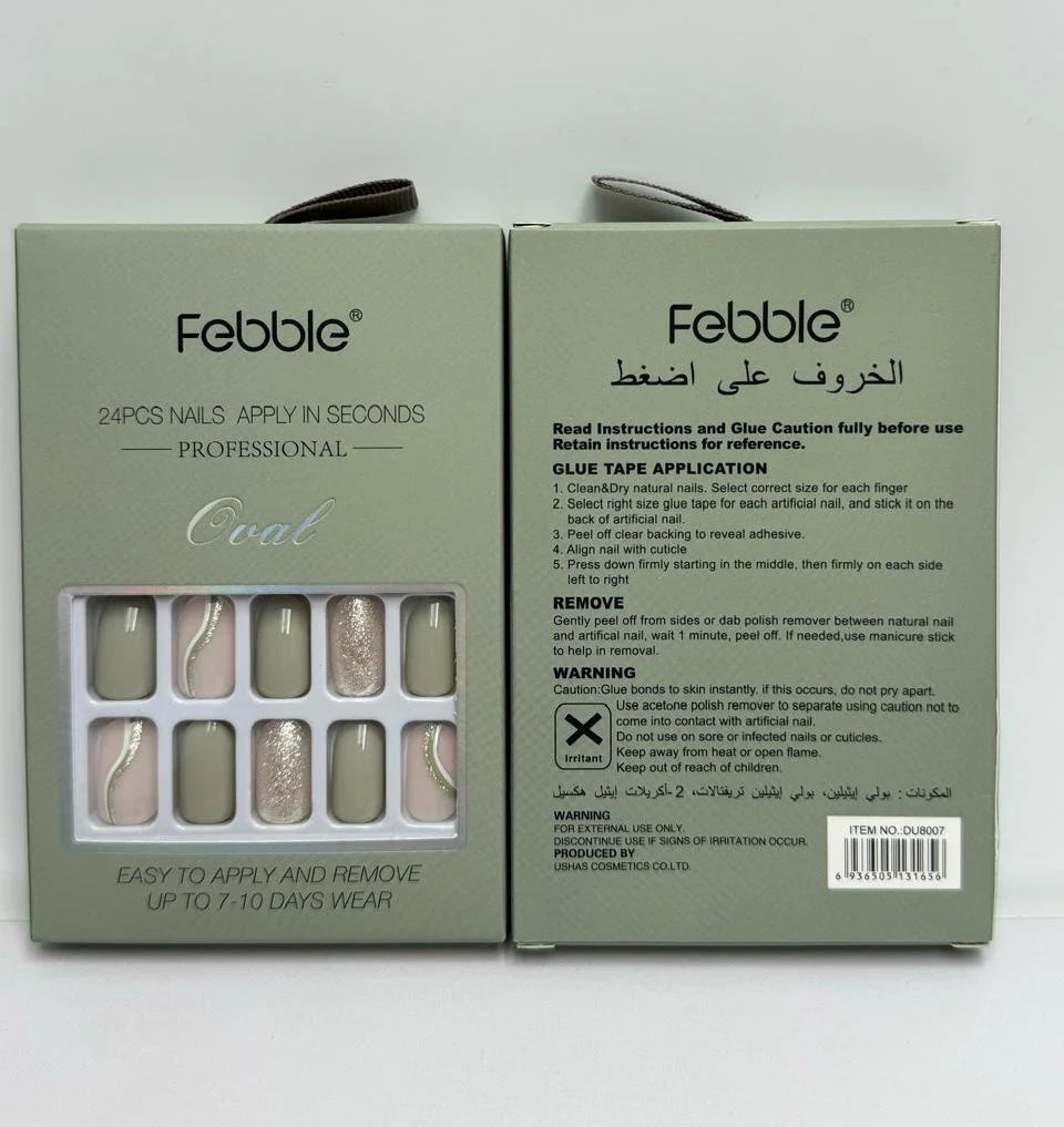 Febble - Luxe Olive Gold Oval Nails (Original)