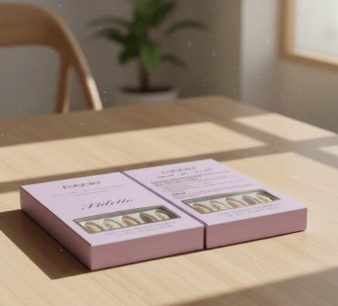 Febble - Nude Floral Gold Mix Press-On Nails (Original)