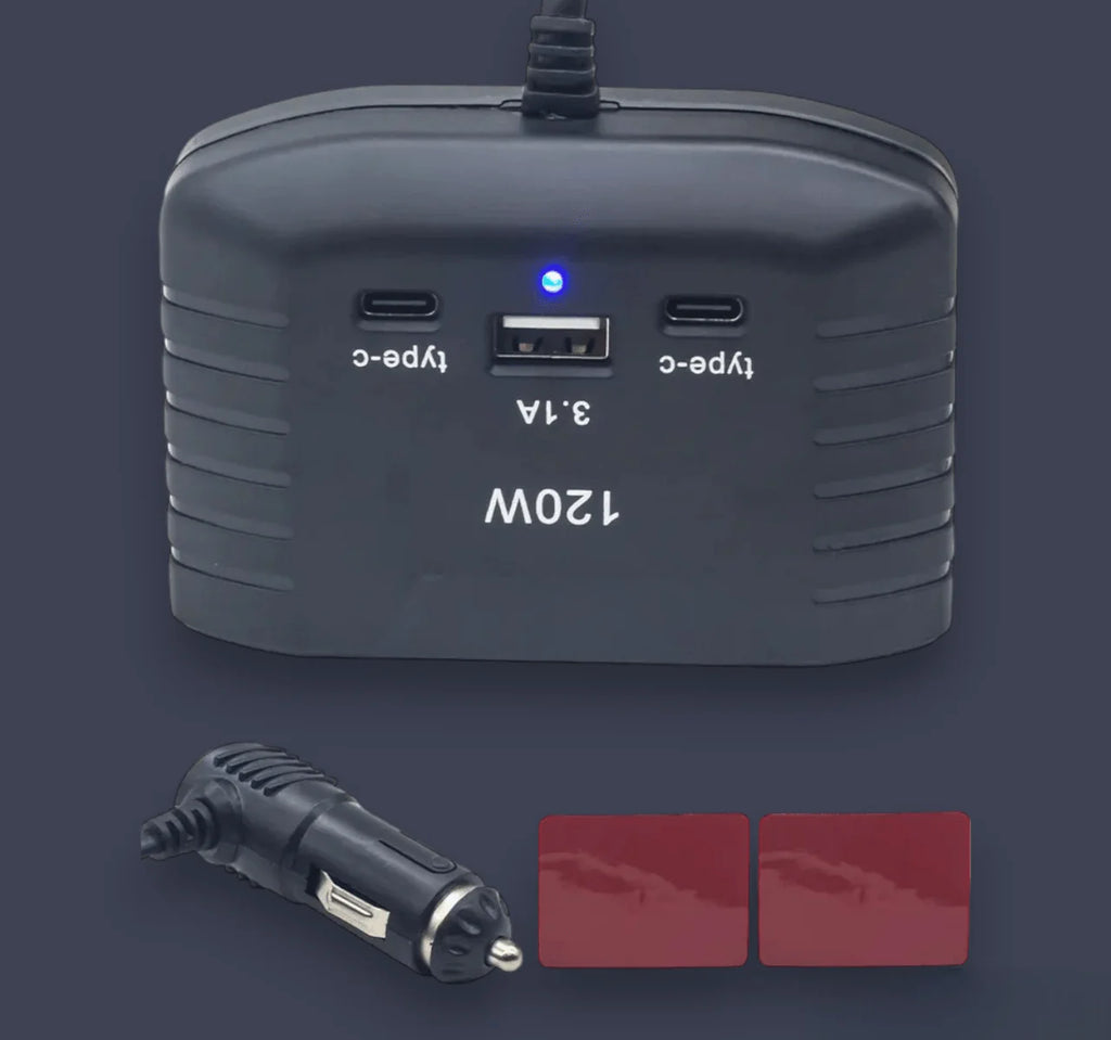 Type-C + USB Multi Socket Car Charger