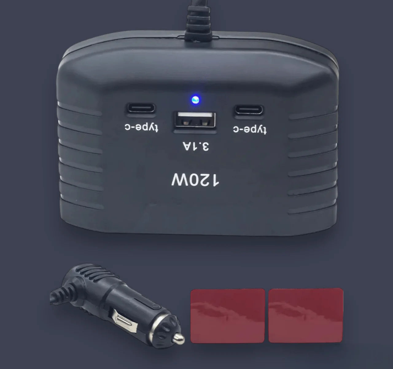 Type-C + USB Multi Socket Car Charger