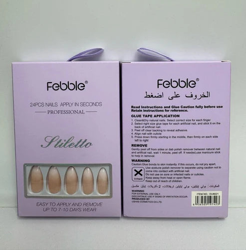 Febble - Nude Silver Wave Oval Nails (Original)
